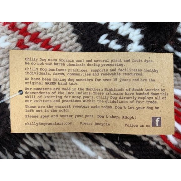 Chilly Dog Hand-Knit Organic Wool Moose Hoodie NWT - Picture 10 of 14